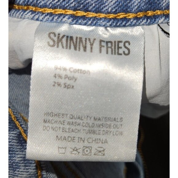 SKINNY FRIES DENIM Jeans Womens Jr Sz 9 Retro 80s 90s Color Block Streetwear NEW - Picture 9 of 10